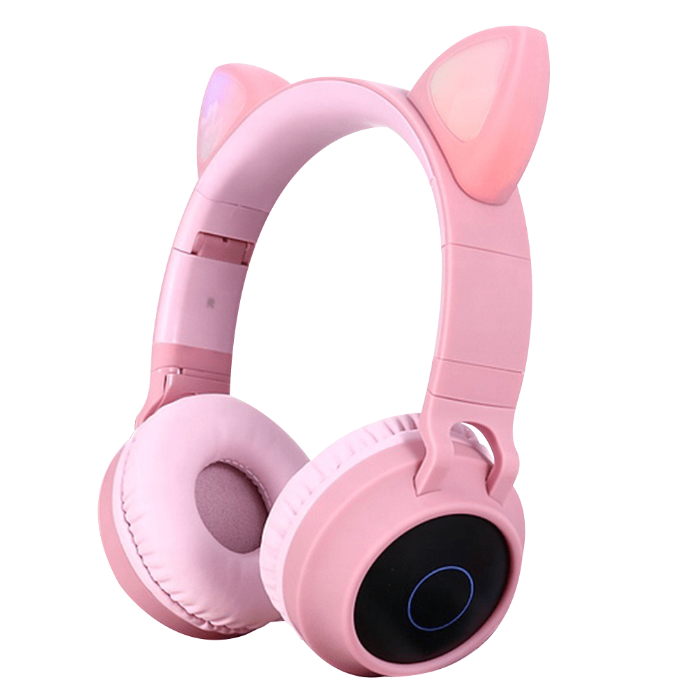 L400 Gato Forma De Oreja Respiración Luz Auriculares Bluetooth Auriculares  Inalámbricos - Rosa