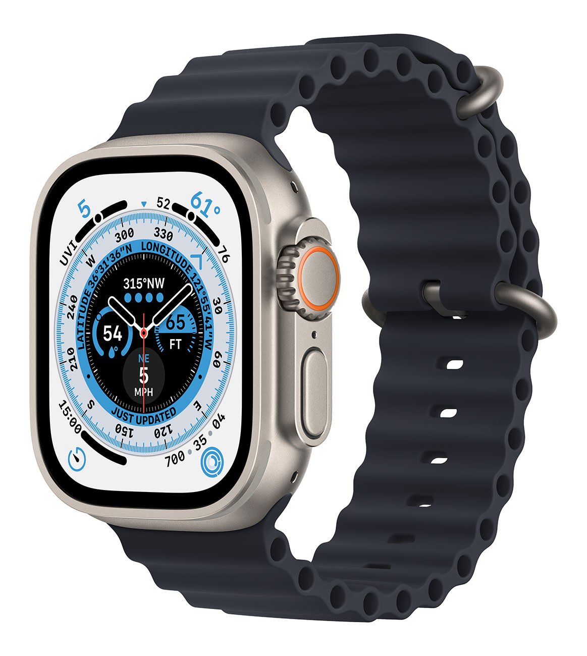 Apple Watch Series 8 49mm Ultra Gps+Lte Titaniun Midnight Ocean Band Mqet3ll/A