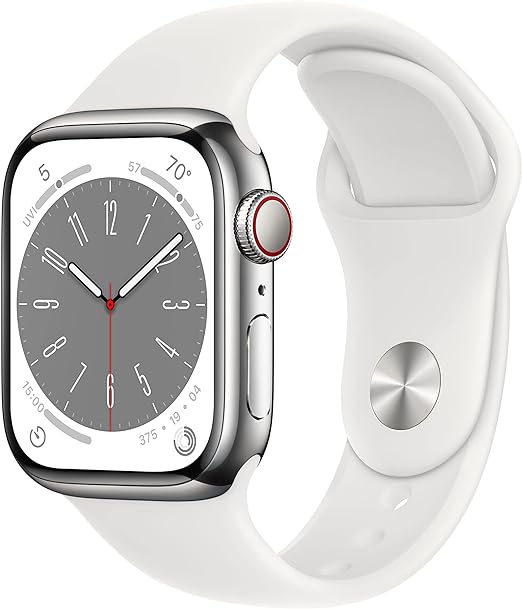 Apple Watch Series 8 41mm Lte Silver White M/L Mnv73ll/A