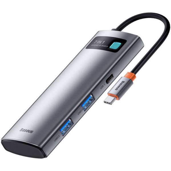 Adaptador Baseus 7 en 1 2 Usb-A 3.0+HDMI 4K+2 USB-C WKWG020113