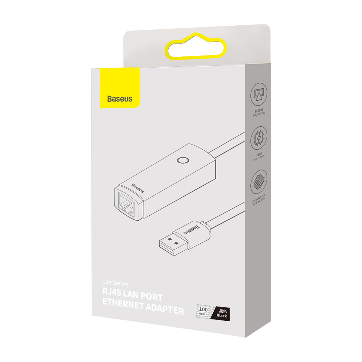 Adaptador Baseus Usb A/ Ethernet RJ45 100MBPS Wkqx00001