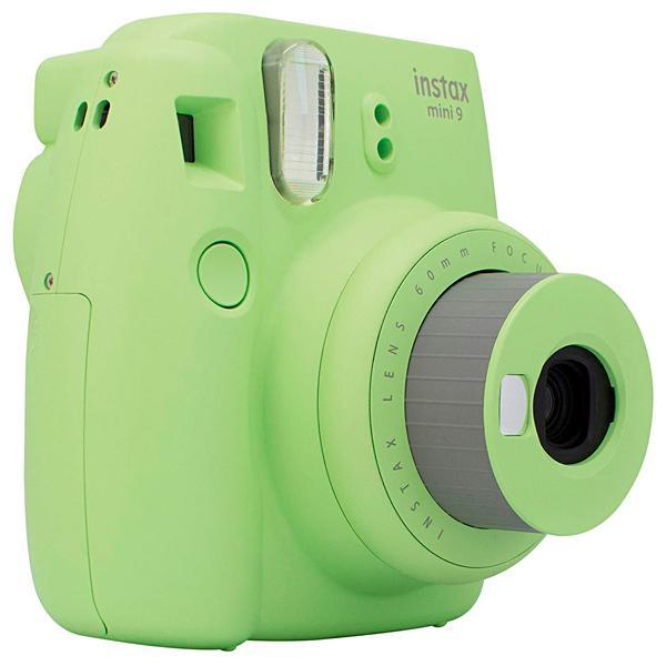 Cámara instantánea  Fujifilm Instax Mini 9, Verde lima + Papel fotográfico  (10 fotos) + Funda