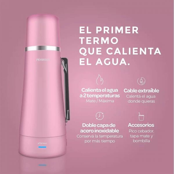 Termo Electrico Peabody 1l Rosa