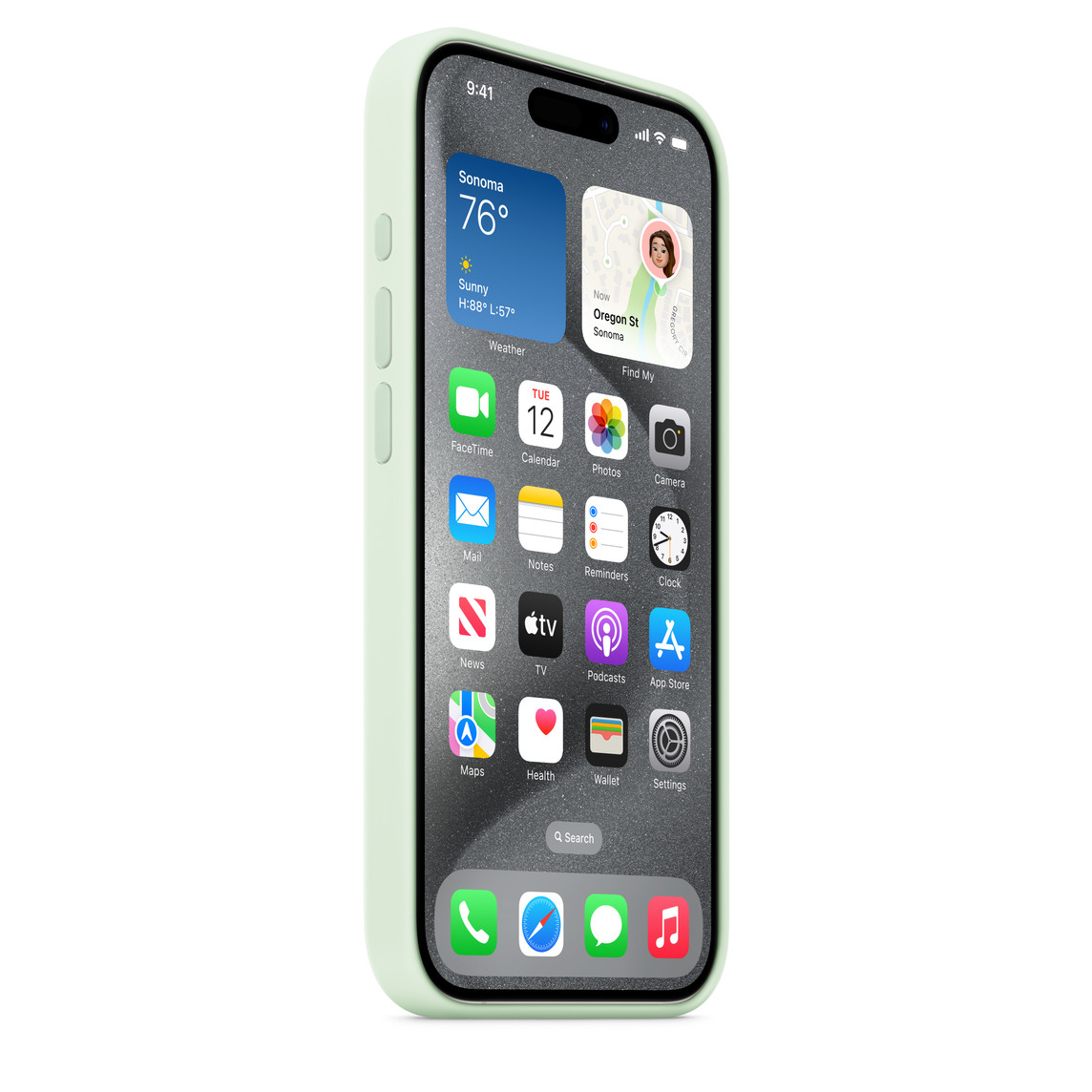 Silicone Case Magsafe iPhone 15 Pro Soft Mint