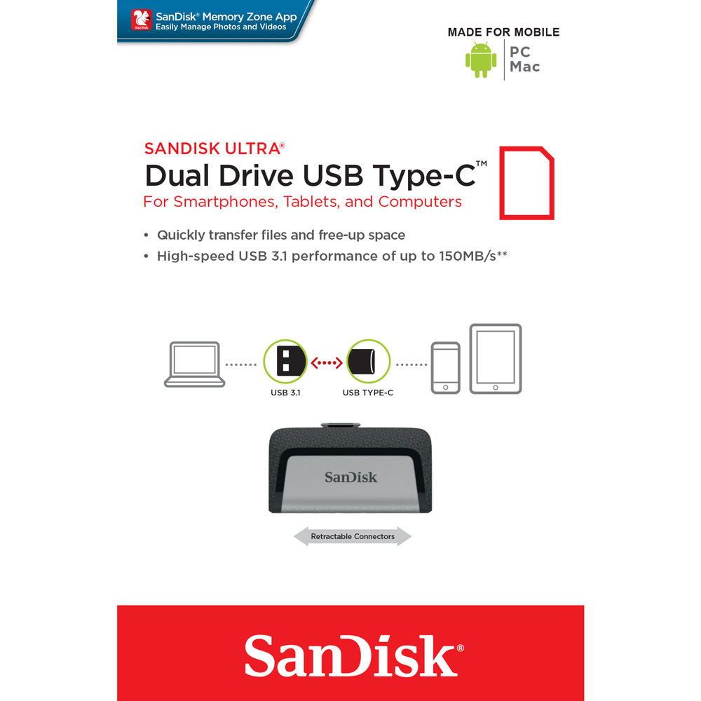 Pendrive Dual Type C 128gb 3.1