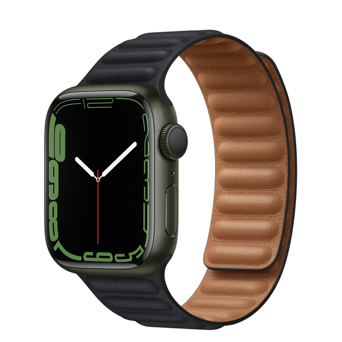 Apple Watch Series 7 41mm Green Alu Leather Loop