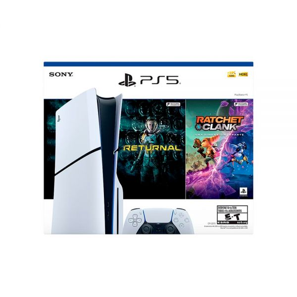 Consola PS5 PlayStation 5 Digital Sony Slim - Incluye 2 Juegos (Returnal + Ratchet & Clack)