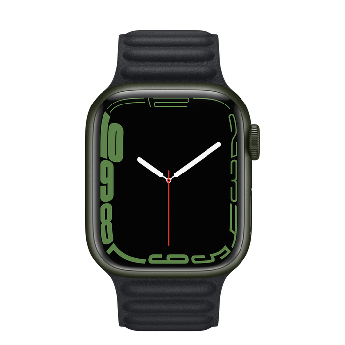 Apple Watch Series 7 41mm Green Alu Leather Loop