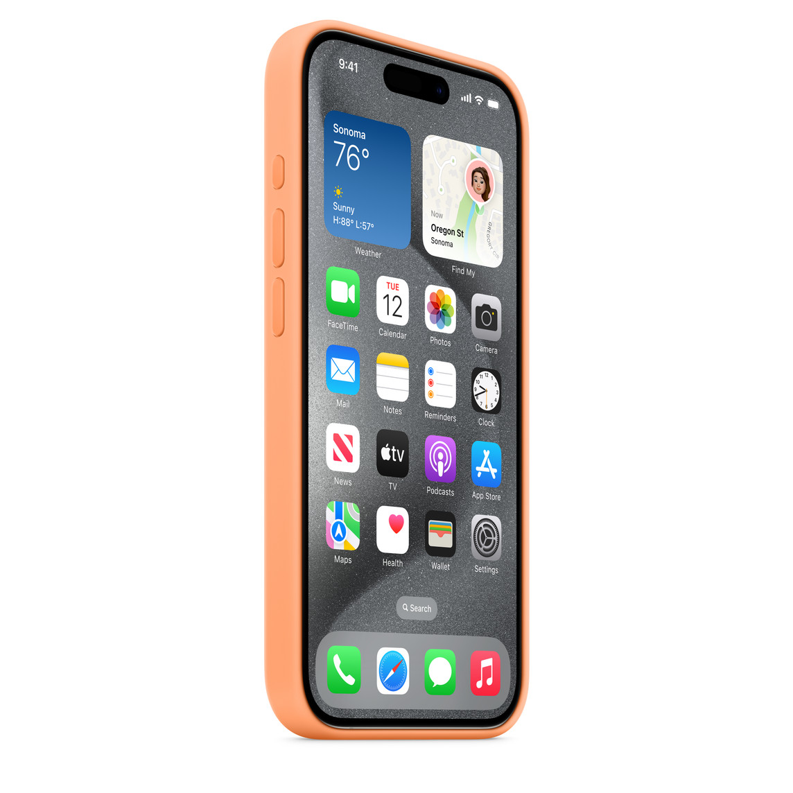 Silicone Case Magsafe iPhone 15 Pro Orange Sorbet