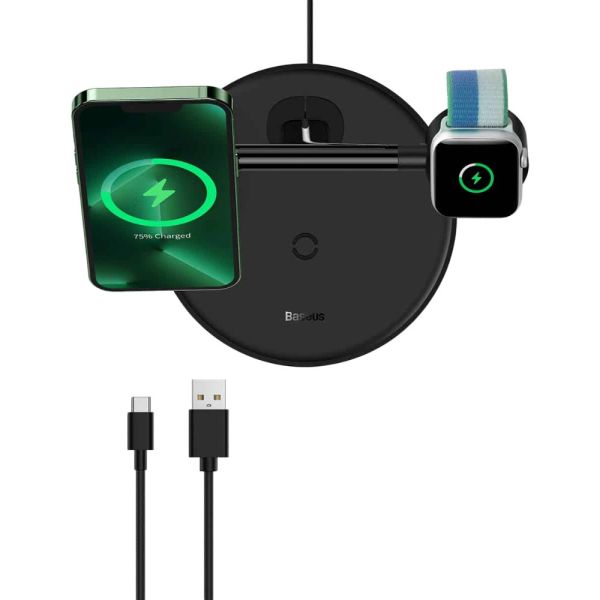 Base De Carga Baseus 3 en 1 MagSafe WXTE000101