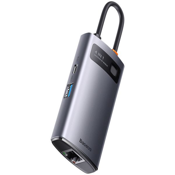 Adaptador Baseus 4 en 1 USB-C / USB-A X3 + RJ45 WKWG070113