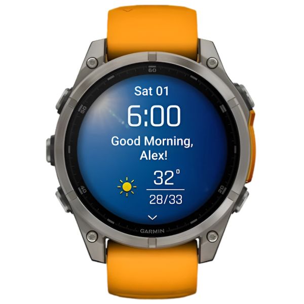 Reloj Garmin Fenix 8 47mm Amoled Sapphire Orange 010-02904-10