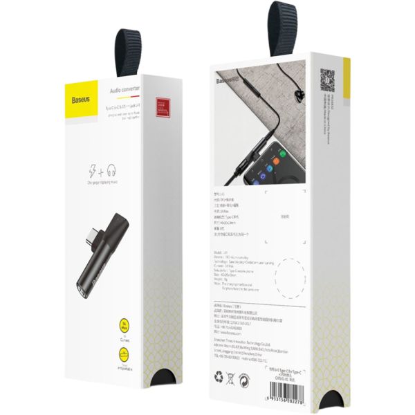 Adaptador Baseus Usb-C A Usb-C+35mm Aux CATL41-01