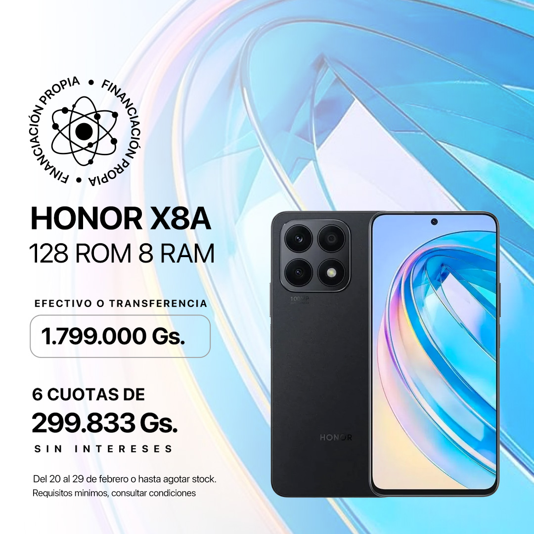 Promo Honor X8A 128gb 6 Cuotas sin Intereses